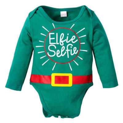 

Christmas Cute Newborn Infant Boy Letter Print Romper Long Sleeve Jumpsuit