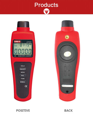 

UNI-T UT372 Non-Contact Tachometers Target RPM Range 1099999 MAXMINAVG Test Distance 520cm USB Interface