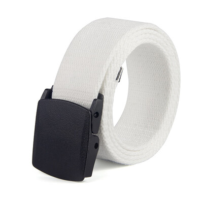 

Unisex belt fashion Prevent allergy Plastic Automatic buckle canvas Men belt outdoor casual solid color canvas Man & Women belt