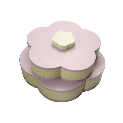 

Double Layers Snack Box Candy Plates Petal-Shape Rotating Snack Tray Double-deck Dried Fruit Plate Storage Organizer Box