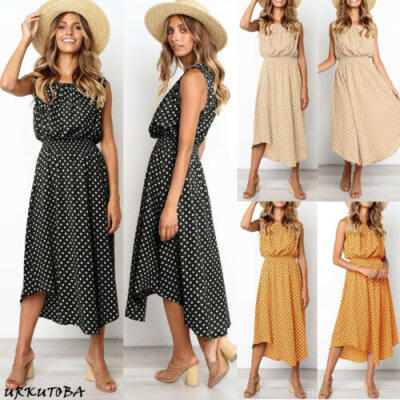 

Women Summer Boho Irregular Dress Evening Cocktail Party Beach Dresses Sundress