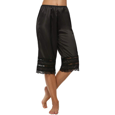 

Womens Trousers Splice Lace Solid Loose Pajama Pants Lounge Sleepwear Shorts