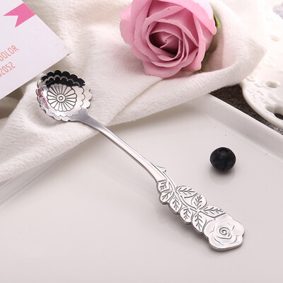 

Toponeto Stainless Coffee Spoon Flower Shape Dessert Ice Cream Candy Tea Spoon