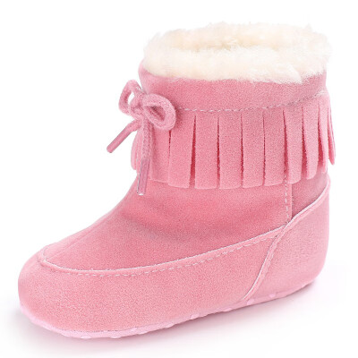 

2017 Fashion Toddler Girls Cut Bowknot Warm Shoes Baby Girls Autumn Winter Shoes Newborns First Walker Fashion Snow Boots j2