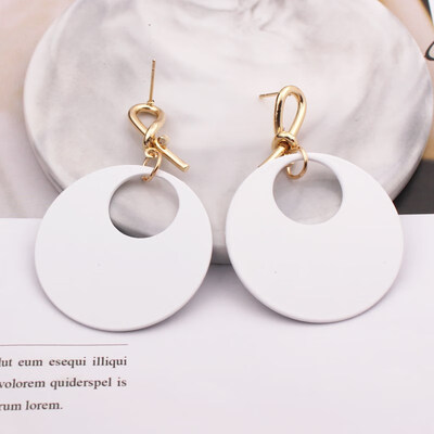 

EK537 New Fashion Metal Painted Waterdrop Heart Pendant Earrings for Women Handmade Sweet Wedding Jewelry Christmas Gift