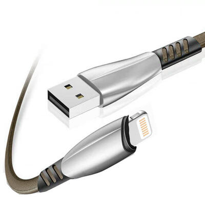 

High Speed 3A 8pin Zinc Alloy Charging Cable Flexure Resistant Fast Charging Data Line for iPhone-1m