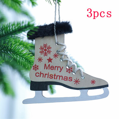 

Tailored Christmas Sleigh Plush Wooden Pendant Decoration Pendant Decorations 3pcs
