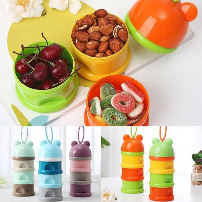 

3 Layers Baby Milk Powder Dispenser Container Storage Formula Feeding Box 2018