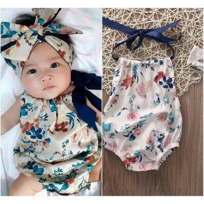 

Cotton Newborn Baby Girl Floral Romper Jumpsuit Bodysuit Clothes Sunsuit Outfits
