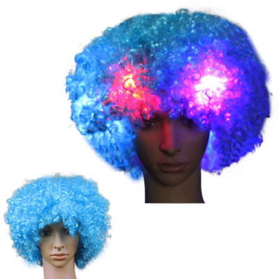 

〖Follure〗Party Disco LED Flash Clown Hair Football Fan-Adult Afro Masquerade Hair Wig