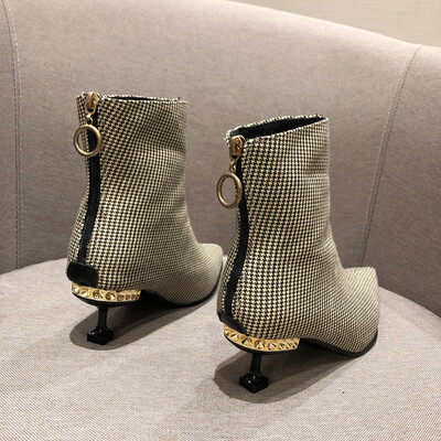 

Slim Boots Autumn&Winter Socks Boots Knitted Elastic Boots Water Drill Fine-heeled Shoes High-heeled Shoes for Children