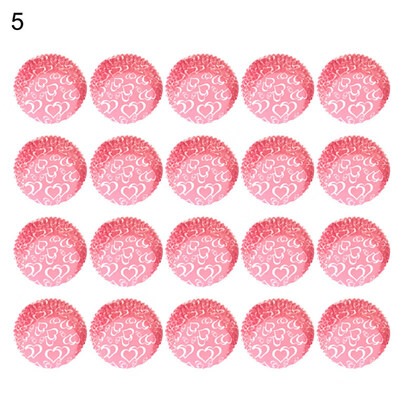 

100Pcs Heart Spot Rabbit Print Cupcake Cake Case Muffin Baking Cup Party Decor