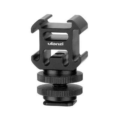 

Ulanzi PT-3S 3 Cold Shoe On-Camera Mount Adapter Extend Port for Canon Nikon Pentax DSLR Cameras for Microphone Monitor LED Video