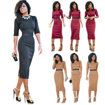 

Elegant Womens Business Office Dress Formal Bodycon Sheath Pencil Dresses