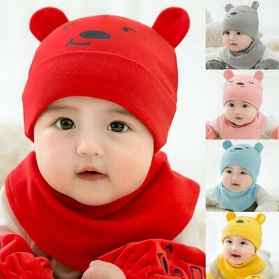 

Winter Warm Infant Baby Boy Girl Warm Hat Scarf 2Pcs Set Cute