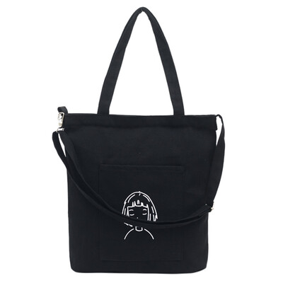

Women Canvas Shoulder Bag Painting Printing Ladies Shopping Bags Feminina Simple Eco Painting Cloth Handbag Tote YJ