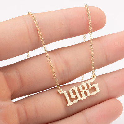 

Sale Custom Jewelry Special Date Year Number Necklace for Women from 1980 to 2002 Personalized Collares Necklaces