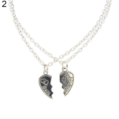 

2 Pcs Fashion Best Friends Love Heart Pendant Couple Chain Necklace Jewelry Gift