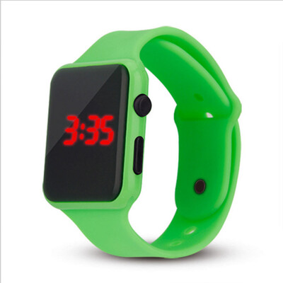 

Simple student square apple electronic watch Creative simple black&white LED boys&girls couple table