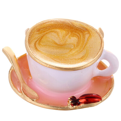 

Coffee Cup Spoon Dish Brooch Enamel Pins Women Suit Collar Jewelry Style Trendy
