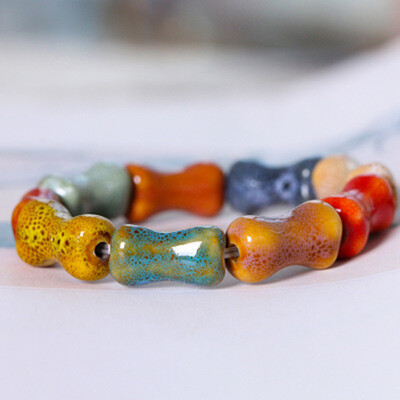 

Heart Shaped Vintage Beads Lady Bracelet Bohemia Ceramic Stone Charm Women Bangles Fashion Yoga Gift