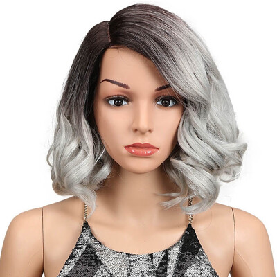 

Noble Hair 12"Inches Black Ombre Pink Fashion Style Loose Wavy Hair Synthetic Lace Front Wigs