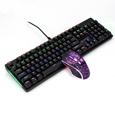 

AJAZZ Mechanical Keyboard&Mouse Combo N-Key Rollover Red Switch Wired Gaming Mouse Backlit Keyboard 2400DPI 104Keys