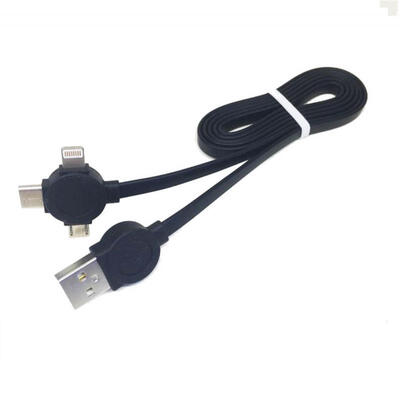 

3-in-1 Universal Data Line USB To Type-C Micro USB Lightning Charging Cable For IPhone Android Phones-1m