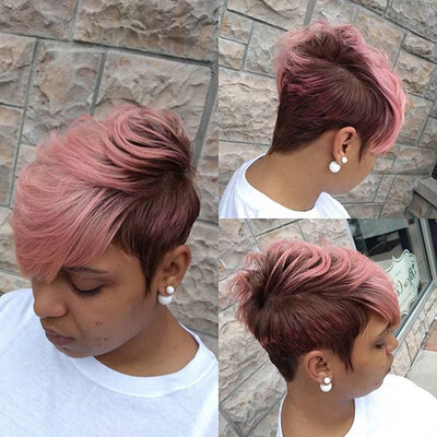 

〖Follure〗Hot Short Sexy Wig Front Wavy Fashion Black Women Curly Pink Synthetic Wigs