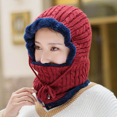 

Winter Mens Women Warm Ski Beanie Cap Knit Snow Hat Skull Scarf Balaclava 2 in 1