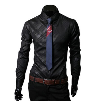 

Autumn Unique Obscure Twill Shirt Mens Casual Slim Long-sleeved Shirts