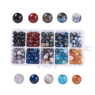 

Natural Agate Beads Grade A Dyed Faceted Round Mixed Color 8mm Hole 1mm about 20pcscomparment 200pcsbox