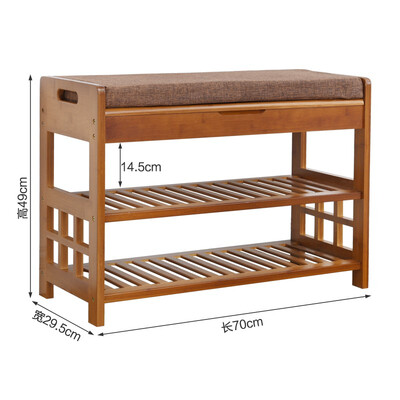 

Little bamboo smith with storage box padded shoe bench 70 long 4217
