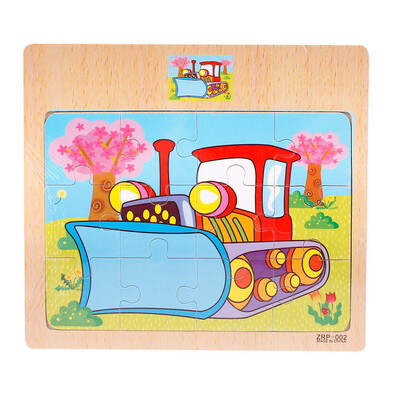 

Tailored Wooden Jigsaw Puzzle toy Children Cartoon Animal Traffic Learning Puzzle Toys