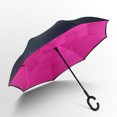 

Outdoor Inverted&Double Layer Windproof Umbrella Umbrella with UV Protection C-Shaped Handle