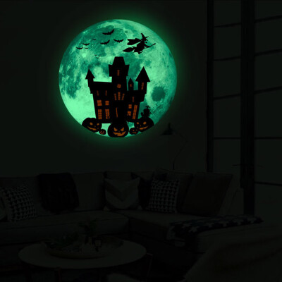 

〖Follure〗Creative Luminous Moon-shadow Wall Sticker Halloween Decoration Sticker Witch