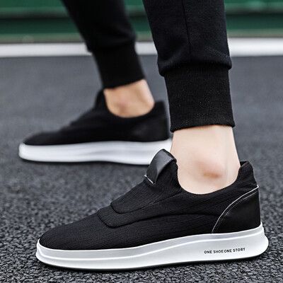 

Mens shoes a pedal lazy mens canvas white shoes tide shoes old Beijing shoes deodorant shoes