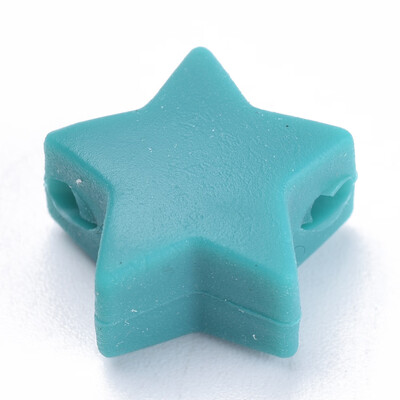 

Food Grade Environmental Silicone Beads Chewing Beads For Teethers DIY Nursing Necklaces Making Star DarkCyan 14x135x8mm Ho