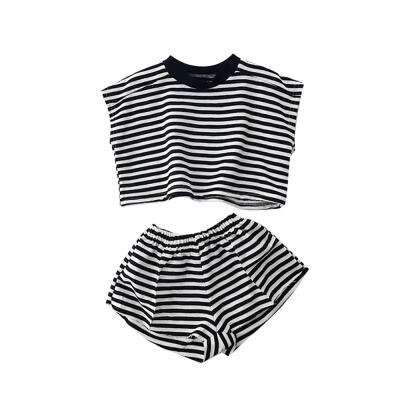 

Baby Girl Clothes Summer Children Baby Girls Casual Stripe Pattern Short Sleeve Tops T-shirtShorts Suits Costume Set