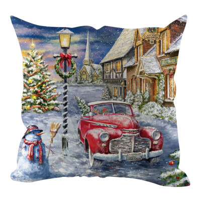 

Siaonvr Christmas Pillow Cover Pillowcases Decorative Sofa Cushion Cover Home Decoration