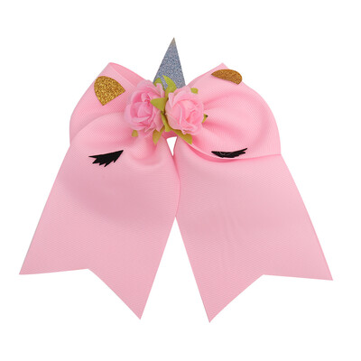 

High Quality Cheer leading Horse Elastic Headband for School Girls Fashion Bow Hairpin with Cute Colored