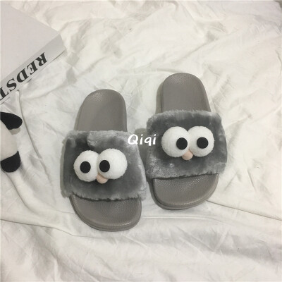 

lovely primitive wind ulzzang big eyes 2019 summer slippers women wild wear ins