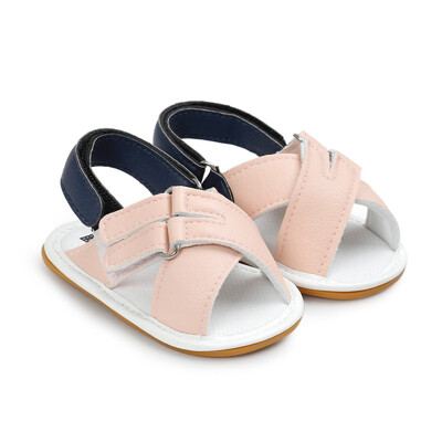 

Summer Baby Newborn Infant Toddler Mixed Colors Buckle Cross Beach Rubber Kids Soled Sandals Shoe