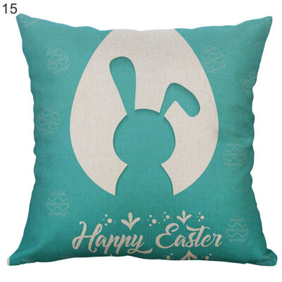 

Cartoon Easter Rabbit Linen Pillow Case Waist Throw Cushion Cover Home Decor