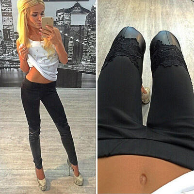 

Ladies Women Leather Look Leggings Wet Look Trousers Slim Fit Jeans 8 10 12 14