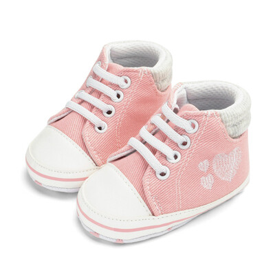

Denim Baby Shoesborn Embroidered Heart Shape Cute Baby Girl Shoes First Walkers Fashion Soft Bottom Baby Canvas Boys Shoes