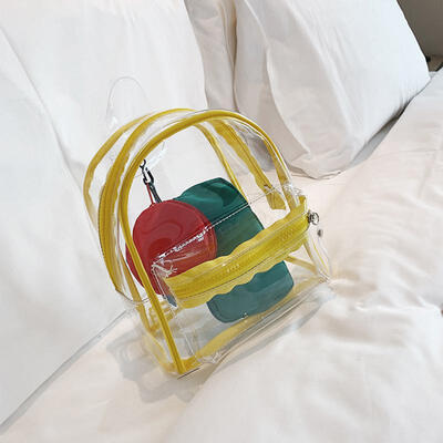 

2019 New Outdoor Casual Student Transparent Shoulder Bag Fashion Travel Small Backpack With Small Bag Inside