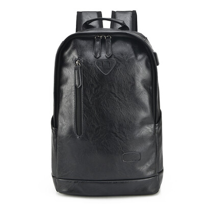 

Double shoulder bag male Korean version leisure fashion travel computer backpack simple solid color campus students large capacity