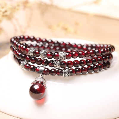 

Red garnet bracelet female models multi-circle crystal bracelet jewelry