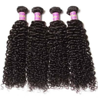 

UNice Malaysian Jerry Curly Hair Remy Human Hair Weaves 400g